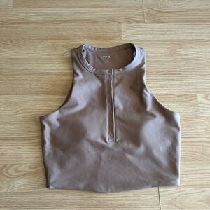 YPB Abercrombie & Fitch Taupe Cropped Fitted Top Medium